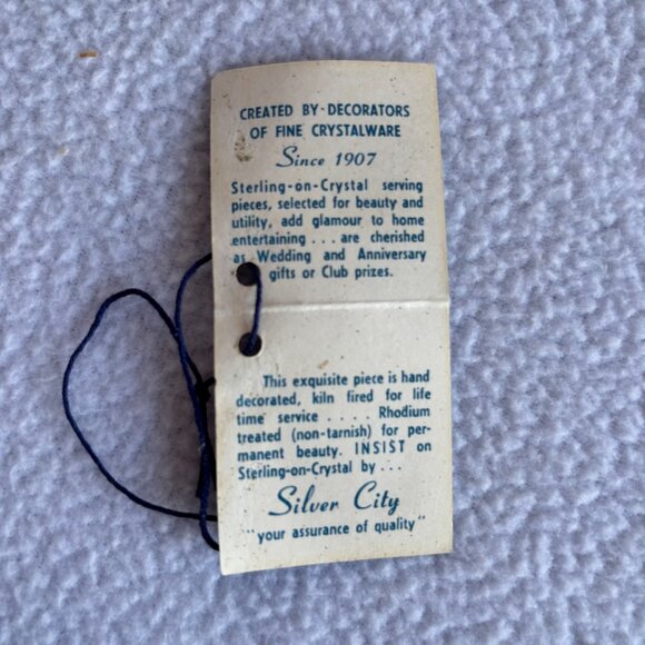 Flanders Poppy Sterling Silver on Clear Glass 3-Handled Dish - Picture 8 of 15